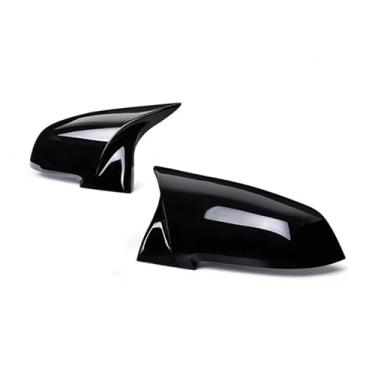 Imagem de Capa De Espelho Retrovisor Lateral De Carro Com Padrão De Fibra De Carbono Compatível Com BMW Série 3 F30 F31 320i 328i 330i 335i Sedan Touring 2012-2018(Bright black)