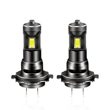 Imagem de APMAT Lâmpadas LED H7, 30000LM 500% mais brilhante 6000K luz branca xenon H7, faróis de neblina H7 com ventilador de refrigeração, lâmpada plug-n-play para feixe de alta/baixa (pacote com 2)