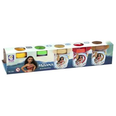 Imagem de Kit de massinhas moana com 5 potes de 50g cotiplas, ., UN