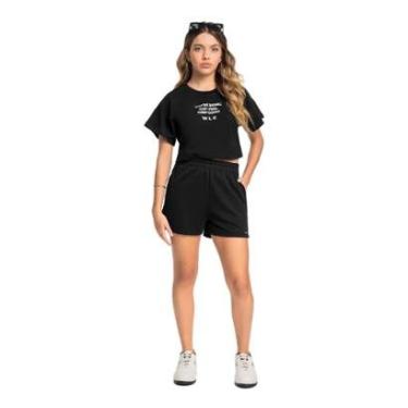 Imagem de Conjunto Blusa Short Moletom Gloss-Feminino