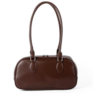 Imagem de NLAIOUSL Bolsa feminina elegante para axilas, bolsa de ombro moderna para viagens, compras e atividades ao ar livre, Café