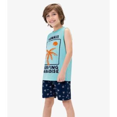Imagem de Conjunto Infantil Regata Com Bermuda Rovi Kids Azul-Masculino