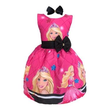 Imagem de Vestido Infantil Boneca Barbie Glamorosa Luxo + Tiara - PEQUENOS ENCAN
