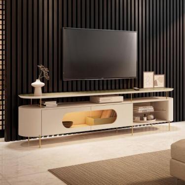 Imagem de Rack para TV até 85 Polegadas com LED 2 Portas Ária HB Móveis, Off Whi