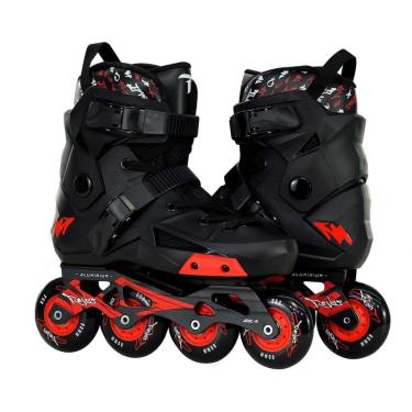 Imagem de Patins Traxart Revolt Preto Freestyle com Rodas Pretas 80mm - ABEC-9-Masculino