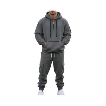 Imagem de Conjunto De Roupa Esportiva Masculina De Outono E Inverno Com Moletom 