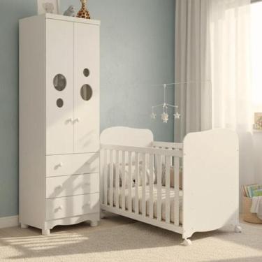 Imagem de Quarto Bebê Completo Berço Americano Uli Guarda Roupas 2 Portas 3 Gave