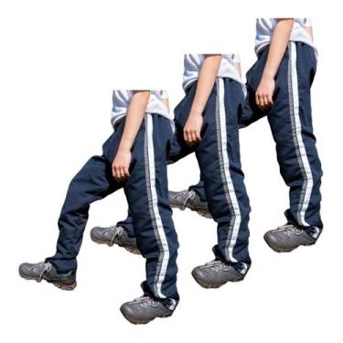 Imagem de Kit 3 Calças Masculina Infantil Tactel Agasalho Inverno 071 - J94 Conf