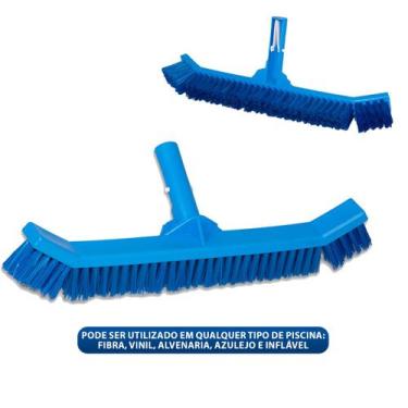 Imagem de Escova Curva Com Cerdas Nylon Para Piscina 34cm Limpeza Fibra Vinil In