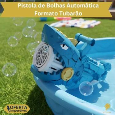 Imagem de Pistola Bolhas Tubarão Brinquedo Criança Presente Água Sabão Lançador 