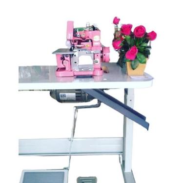 Imagem de Overlock Pink com mesa e Motor grande Bivolt Silencioso - Westpress, B