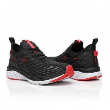 Imagem de Tênis Masculino Advanced Esportivo Leve e Respirável (Preto e Vermelho, BR, Adulto, Numérico, 44)