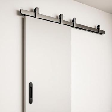 Imagem de Kit p/Porta de Correr 4 Roldanas - Trilho 1,80 M - Porta até 92cm - Alumínio Natural
