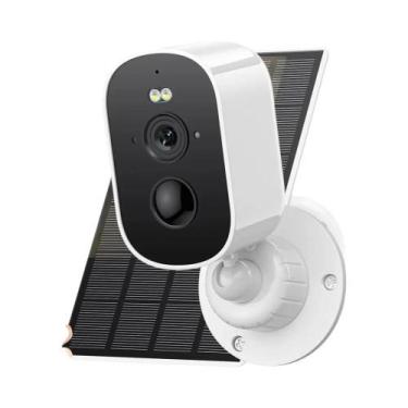 Imagem de Câmera IP Solar Externa 6MP Sem Fio WiFi 3K HD Com Bateria De 4800mAh,