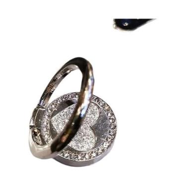 Imagem de Suporte Giratório Para Celular Decorado Com Coração Brilhante, Anel De
