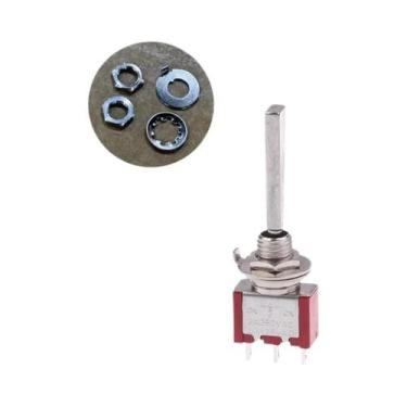 Imagem de Chave Seletora De 3 Pinos 3/2 Posições Com Trava on off on DPDT SPST D