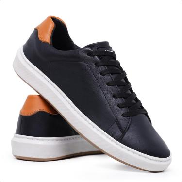 Imagem de Tênis Masculino em Couro Legítimo Solado Antiderrapante Confortável Casual Esportivo-Masculino