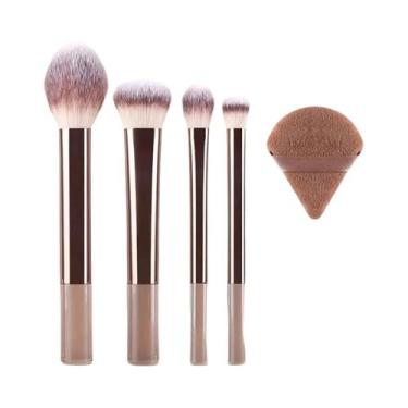 Imagem de Conjunto De 12 Pincéis De Maquiagem Profissionais Para Sombra, Pó E Bl