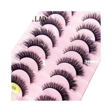 Imagem de Cílios Postiços 3D De Visom Sintético Macios E Volumosos - 10 Pares Na