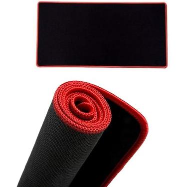 Imagem de Tapete de rato grande funcional de 58 x 30 cm, base de borracha antiderrapante, tapete de rato oficial, tapete de rato para jogos (vermelho)