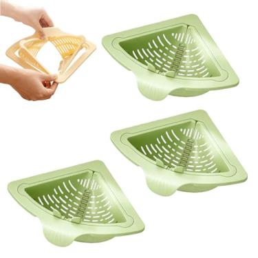 Imagem de Cesta magnética de drenagem para pia de cozinha de 2/3 peças, cesta de drenagem e armazenamento de alimentos com suporte magnético, filtro de pia de cozinha e organizador de bancada (verde x 3)