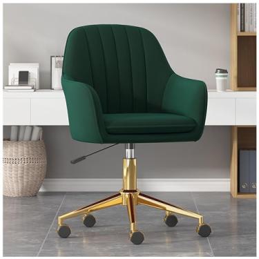 Imagem de Cadeira de escritório em casa, giratória de 360° com rodas, poltrona de computador ajustável em altura, encosto confortável para sala de estar, quarto, penteadeira, estudo