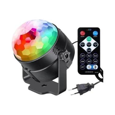 Imagem de Luz De Disco LED RGB Rotativa, Bola DJ Com Controle Remoto E Som, Lâmp