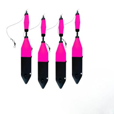Imagem de Boia de Pesca TORPEDO Naja 45g com Chumbo Integrado, 65g, Copo Interno Reforçado para Lançamento Longa Distância, Arraste Leve, Ideal para Rios e Lagos Kit c/4UN (Pink)