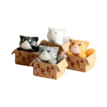 Imagem de Mini Estatueta De Gato Fofo, Estátua De Gatinho Em Desenho Animado, Or