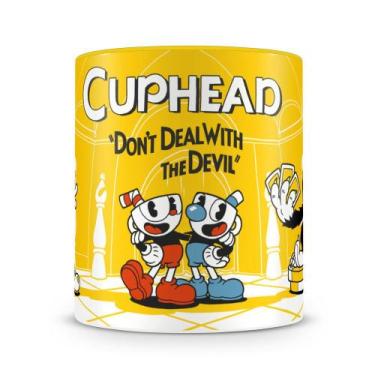 Imagem de Caneca Personalizada Cuphead - Porcelana Brilhante com Alça Amarela - 