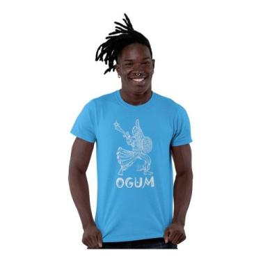 Imagem de Camiseta Orixá Ogum Ogunhê São Jorge Umbanda Candomblé - BLACKCHIC, Az
