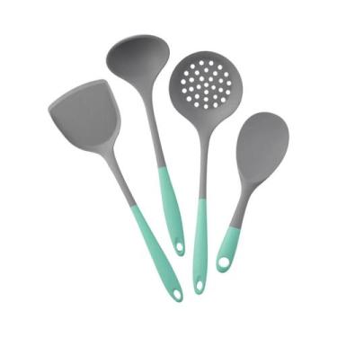 Imagem de Conjunto De Utensílios De Cozinha Em Silicone 4 Peças: Espátula, Colhe