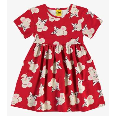 Imagem de Vestido em Meia Malha Rovi Kids Vermelho, 8, Vermelho