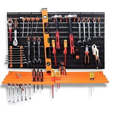 Imagem de Gaveteiro Porta Ferramentas Modular Para Parede Com Prateleiras E 52 Peças