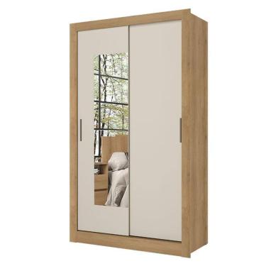 Imagem de Guarda Roupa Solteiro City 2 Portas Flex Glass Capuccino Off White Menta - THB
