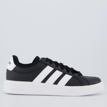Imagem de Tênis Adidas Grand Court 3.0 Juvenil Preto e Branco, 37