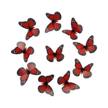 Imagem de Adesivos 3D De Borboletas Monarca (10 Peças) - Decoração Artificial Pa