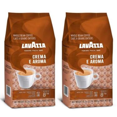 Imagem de Café Lavazza Crema e Aroma Grãos Inteiros Torra Média 1kg x2