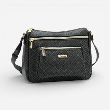 Imagem de Bolsa Feminina Chenson Transversal Elemento Gráfico Preta-Feminino