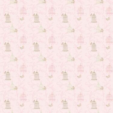 Imagem de Papel De Parede Infantil Rosa Borboletas Adesivo Quarto