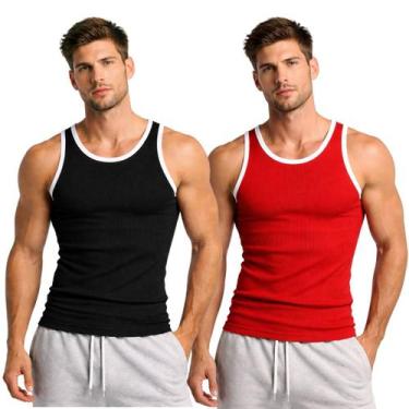 Imagem de Regata Masculina Americana Academia Canelada 100 Algodão - APONTAL, Ve