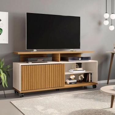 Imagem de Rack Bancada Para TV 52 Pol Sala Topazio - Móveis Bechara, Cinamomo/Of