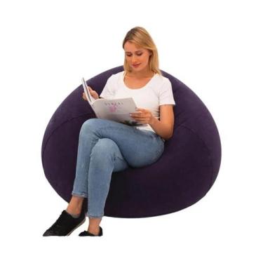 Imagem de Sofá Inflável Tipo Bean Bag, Dobrável, Portátil, Macio E Confortável, 