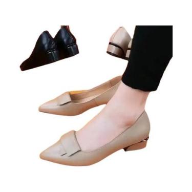 Imagem de Sapatos De Salto Alto Em Couro PU Preto plus Size Para Mulheres, Moda 