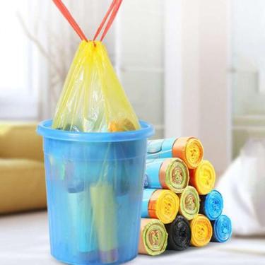Imagem de Rolo com 15 sacos de lixo repelente com cordão - bazar do saara