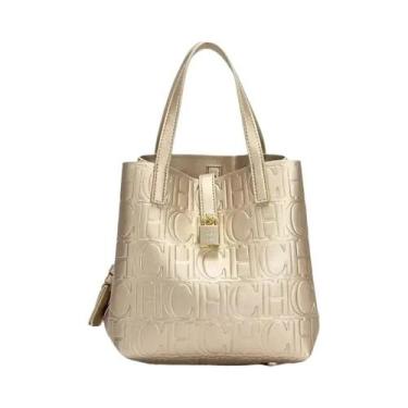 Imagem de Bolsa Transversal Feminina De Luxo Grande Capacidade Marca CH Com Esta