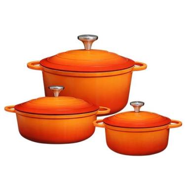 Imagem de Jogo de Panelas Caçarola Cerâmica Antiaderente Indução e Gás 3 Peças -