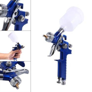 Imagem de Pistola De Pulverização HVLP Mini Azul Com Bico De 0.8mm E Capacidade 
