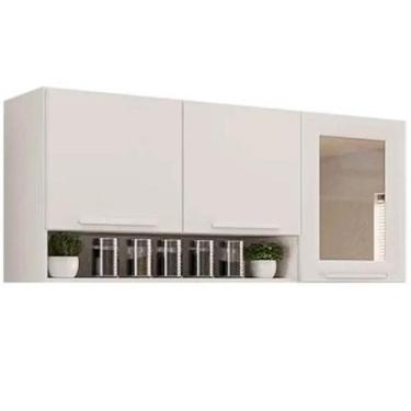 Imagem de Armário Aéreo New Valencia Reflecta 3 Portas Salleto Cor Branco, Branc