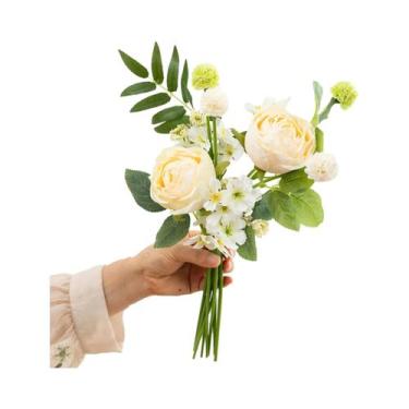 Imagem de Buquê De Flores Artificiais Rosas Falsas Decoração Para Casamento E Sa